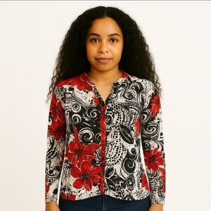 Allyson Whitmore Black Arsty Top Petite Size L